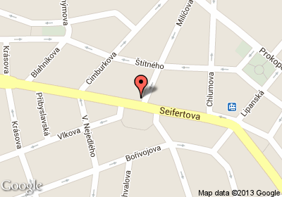 mapa - Milíčova 1/413, Praha 3, 130 00